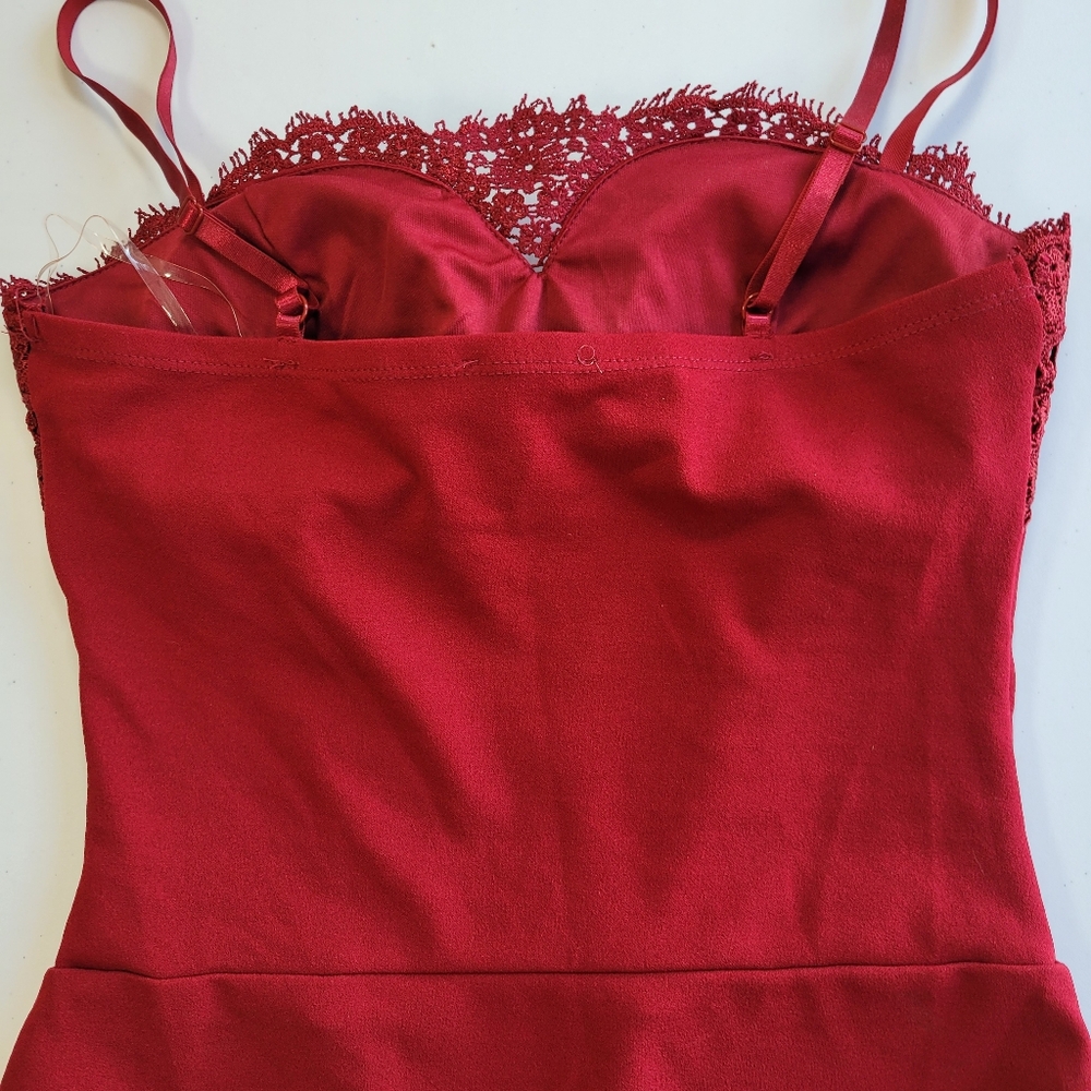 Fashion Nova Red Lace Bodysuit - Picture 3 of 6